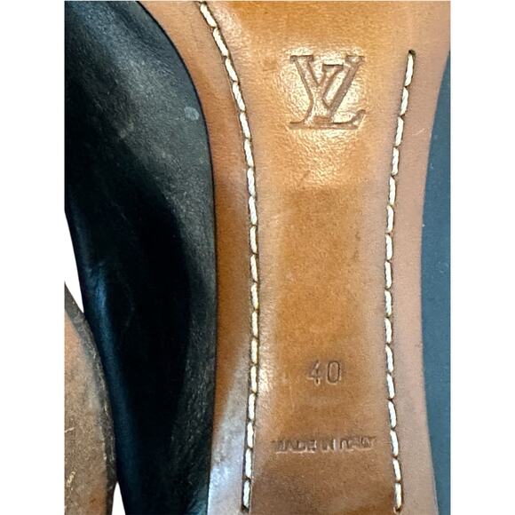 Louis Vuitton Navy canvas leather monogram heels size 40 no box, dustbag Rare! - Picture 6 of 16